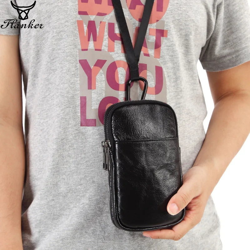 Flanker Мужская поясная сумка из натуральной кожи Повседневная небольшая на пояс