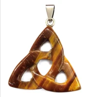 fyjs unique silver plated geometric shape tiger eye stone pendant for party gift green aventurine jewelry