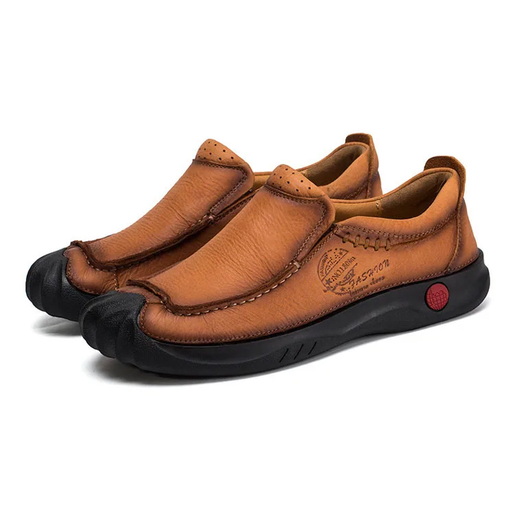 CEVABULE Large Size Men's Leather Shoes Handmade Casual Breathable Bean CLK-2018 | Обувь