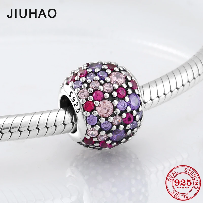 Женский роскошный браслет JIUHAO из стерлингового серебра 925 пробы с розовыми и