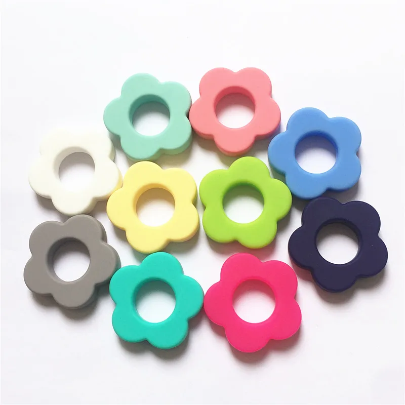 

Chenkai 20pcs BPA Free Silicone Sun Flower Pendant Teether Beads DIY Handmade Baby Pacifier Dummy Teething Toy Accessories
