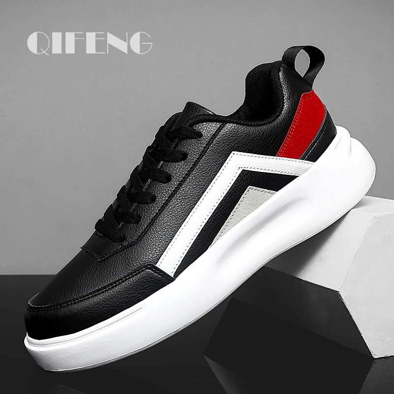 

2021 Autumn Winter Casual Sneakers Mens Popular Black Summer Sneakers Fashion Running Shoes Trendy Canvas Footwear Leather Black