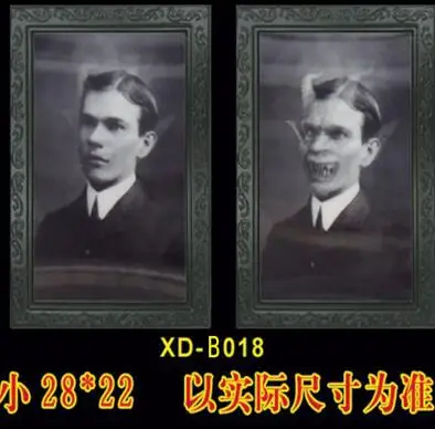 Новое зеркало Террор Хэллоуин вечерние декоративные реквизиты вечерние принадлежности маскарад бар ужас светящееся звуковое зеркало украшение Хэллоуин - Цвет: 48x36cm