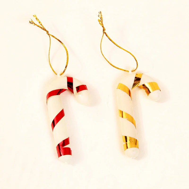 

6Pcs Candy Lollipop Christmas Cane Home Decor Santa Claus Walking Stick Festival Christmas Stick Xmas Tree Hanging Ornaments