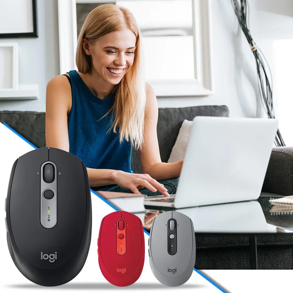 Бесшумная Беспроводная Bluetooth Мышь Logitech M590 оптическая мышь Двухрежимная нано