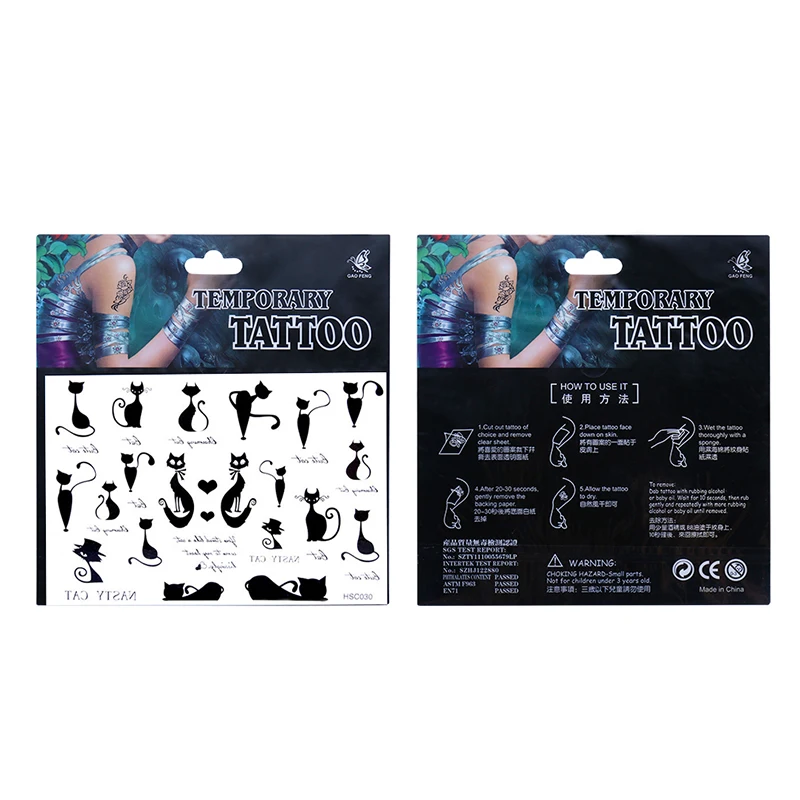 Модная обувь с цветочным узором и любые 5 шт./лот татуировки водонепроницаемый