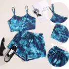 Пижамные комплекты, одежда для сна из двух предметов, женский модный костюм 2021, комплект из двух предметов, повседневная майка без рукавов, топ и шорты, Мужская пижама