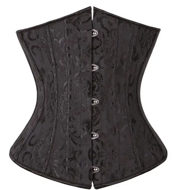 Женские Корсеты с высокой талией корсет косточками из 24 стали под грудь атласное
