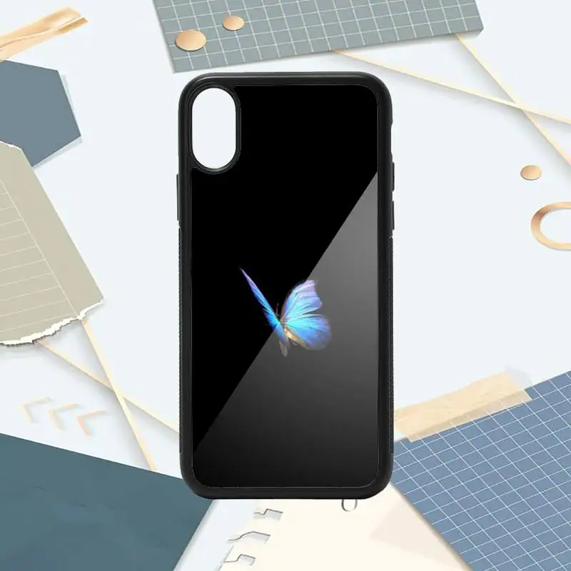 

Bule butterfly cute animal Phone Cases PC for iPhone 11 12 pro XS MAX 8 7 6 6S Plus X 5S SE 2020 XR