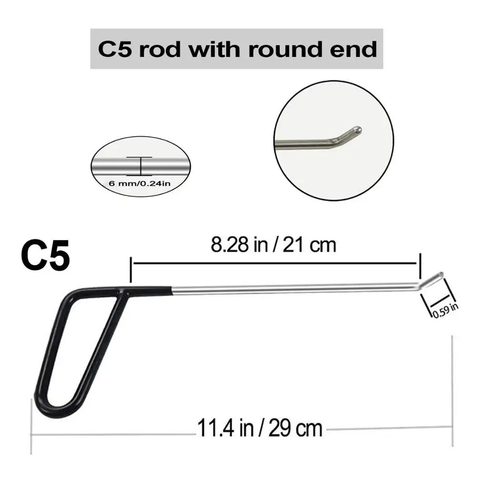 

Rod hooks tools Dent Repair Tools Kit Window Guard with Felt Red Wedge and S-Hook for Car Paintless Dent Removal