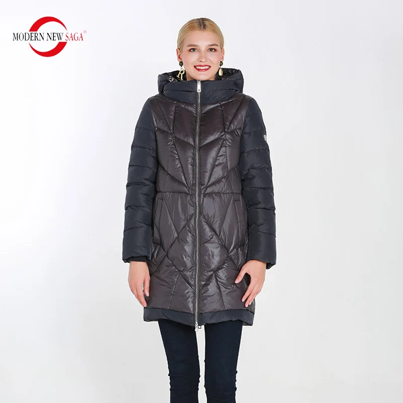 MODERN NEW SAGA Куртка Зимняя Женская Стеганое Пальто Женское Зимнее Парка Хлопковое