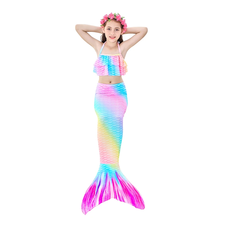 Купальный костюм Русалочки для девочек с моноластами детский купальник косплея