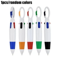 1pcs press the carabiner pen ballpoint pen cartoon keychain pen signature pen students stationery office supplies random color