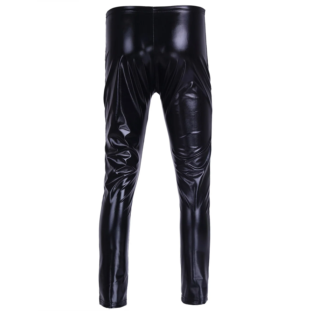 Mens Sexy Lingerie Catsuit Long Pants Patent Leather Zipper Bulge Pouch Tight Leggings Trousers Underwear | Тематическая одежда и