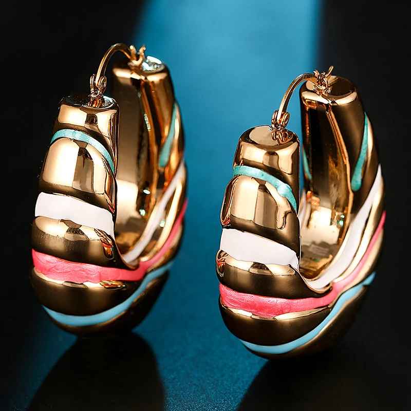 Ethlyn Модные женские разноцветные геометрические серьги 2018