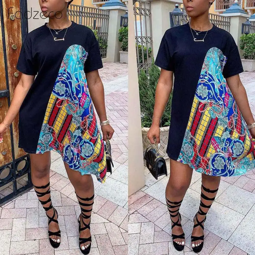 Fadzeco африканская женская одежда Дашики модное платье с принтом Этнический узор