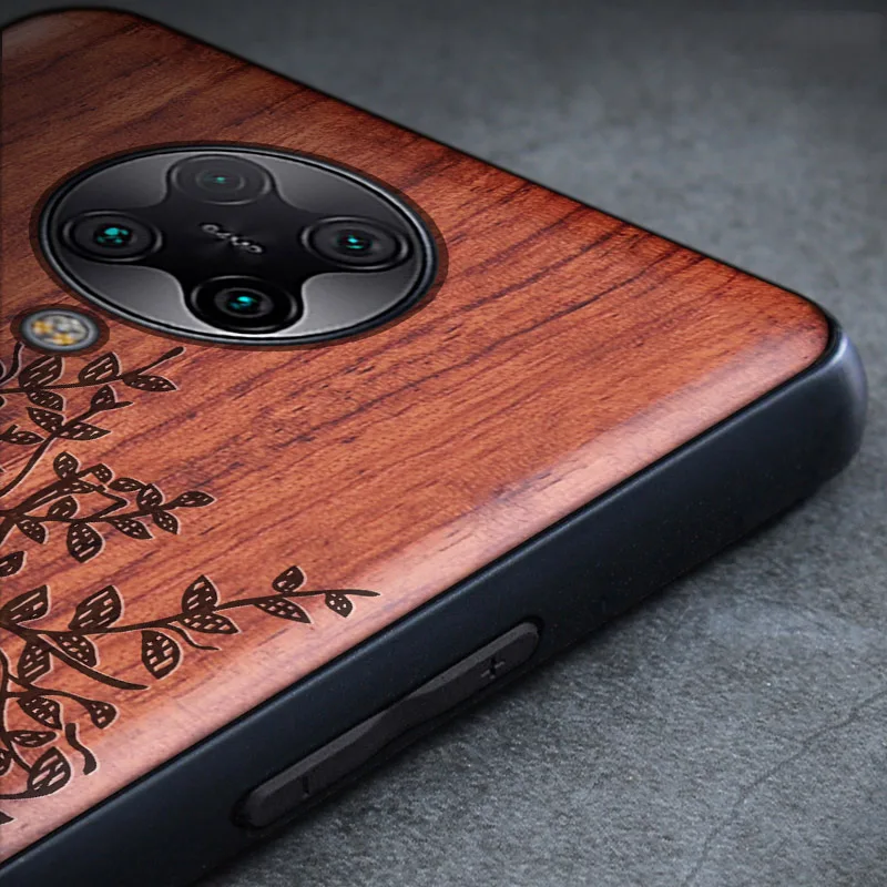 Резной деревянный чехол для Xiaomi poco f2 pro противоударный из ТПУ бампер Pocophone корпус |