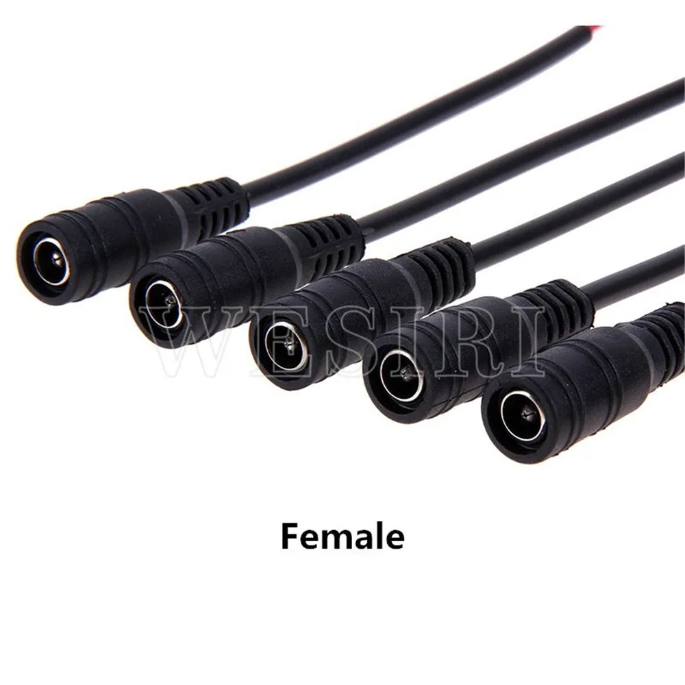 DC Extension Connecters with Lock Buckle 5.5x2.1mm Male Female Cable Connecter Jack Adapter for LED Strip 15cm Length | Лампы и
