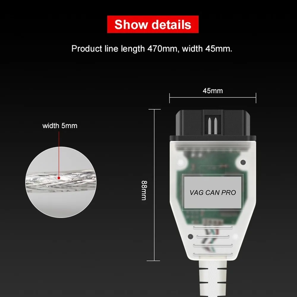 2019 для VAG CAN PRO чип FTDI Поддержка BUS + UDS K Line SW версия 5.5.1 V5.5.1 с FT245RL лучше чем ODIS|Кабели