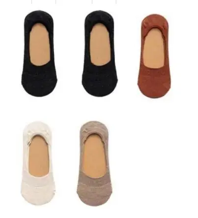 5 pairs 5 пар/лот новые женские носки сплошной цвет невидимые женские короткие носки летние тонкие нескользящие носки-башмачки для девочек TJ233 - Цвет: 5 pairs
