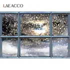 Laeacco зимний фон для фотосъемки с окном снегом, фэнтези, горошек, светильник, вечерние, детские, сценические фоны
