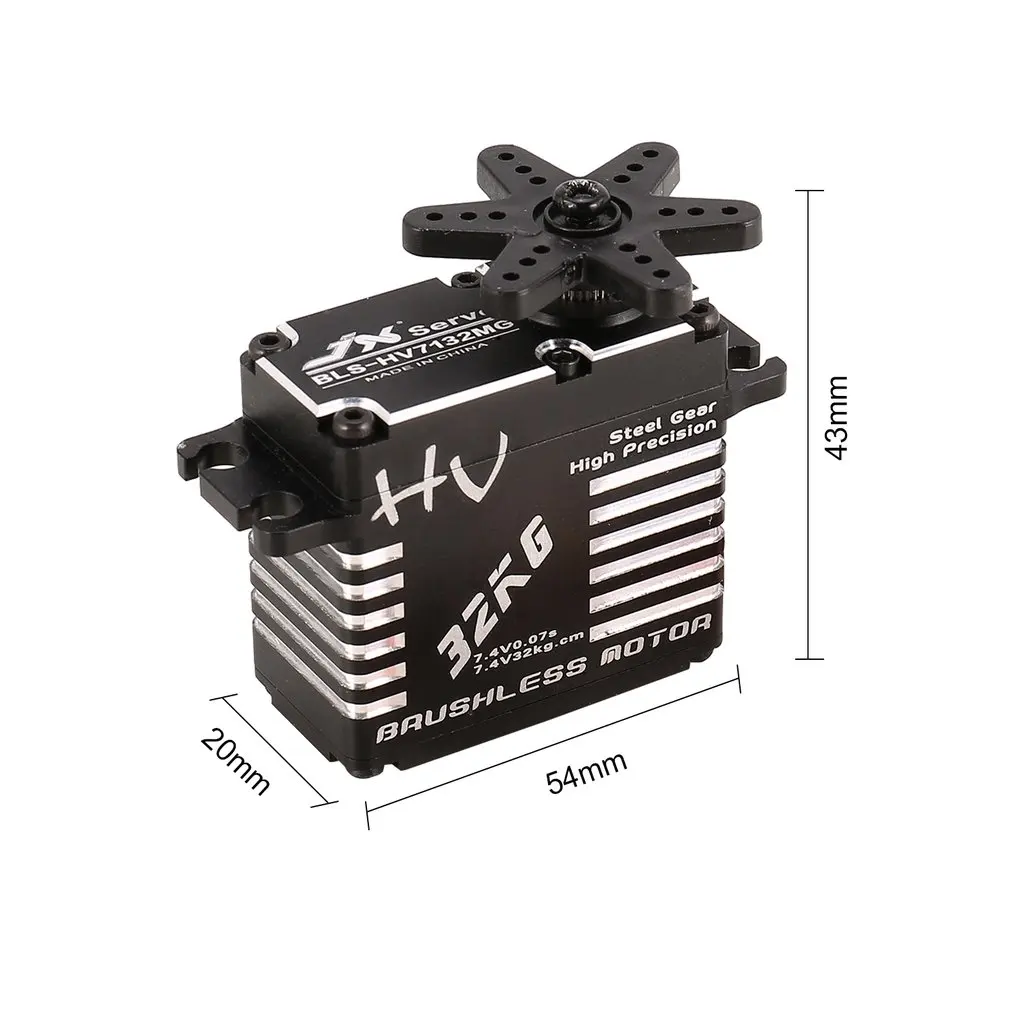 

JX BLS-HV7132MG 32KG Metal Steering Digital Gear HV Brushless Servo with High Voltage for RC Car Robot Airplane Drone