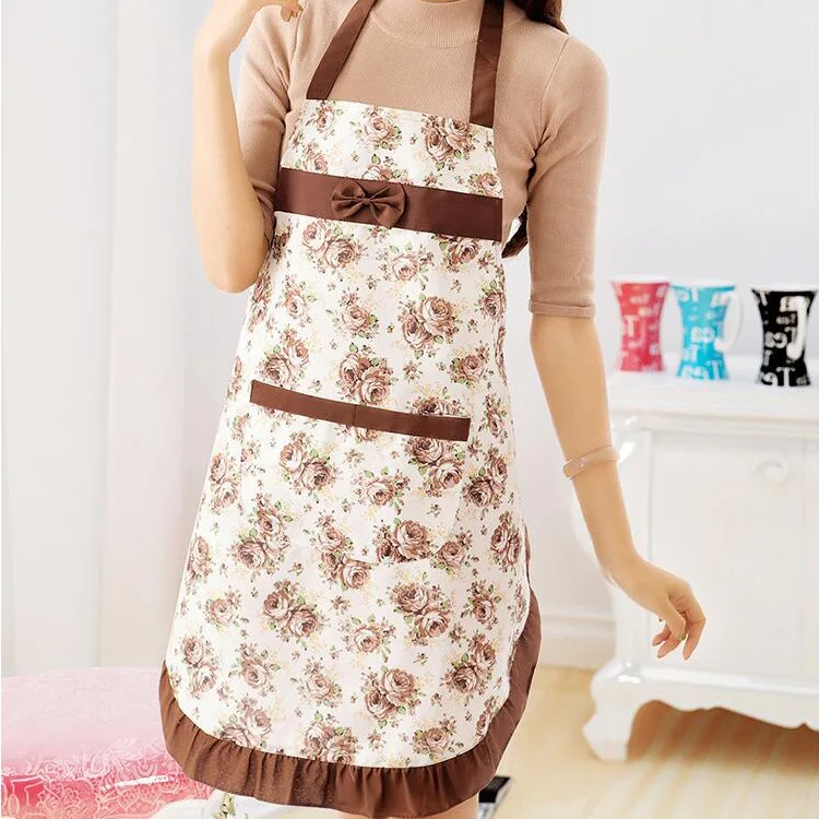 

Printed apron kitchen household cute neck fashion restaurant waist