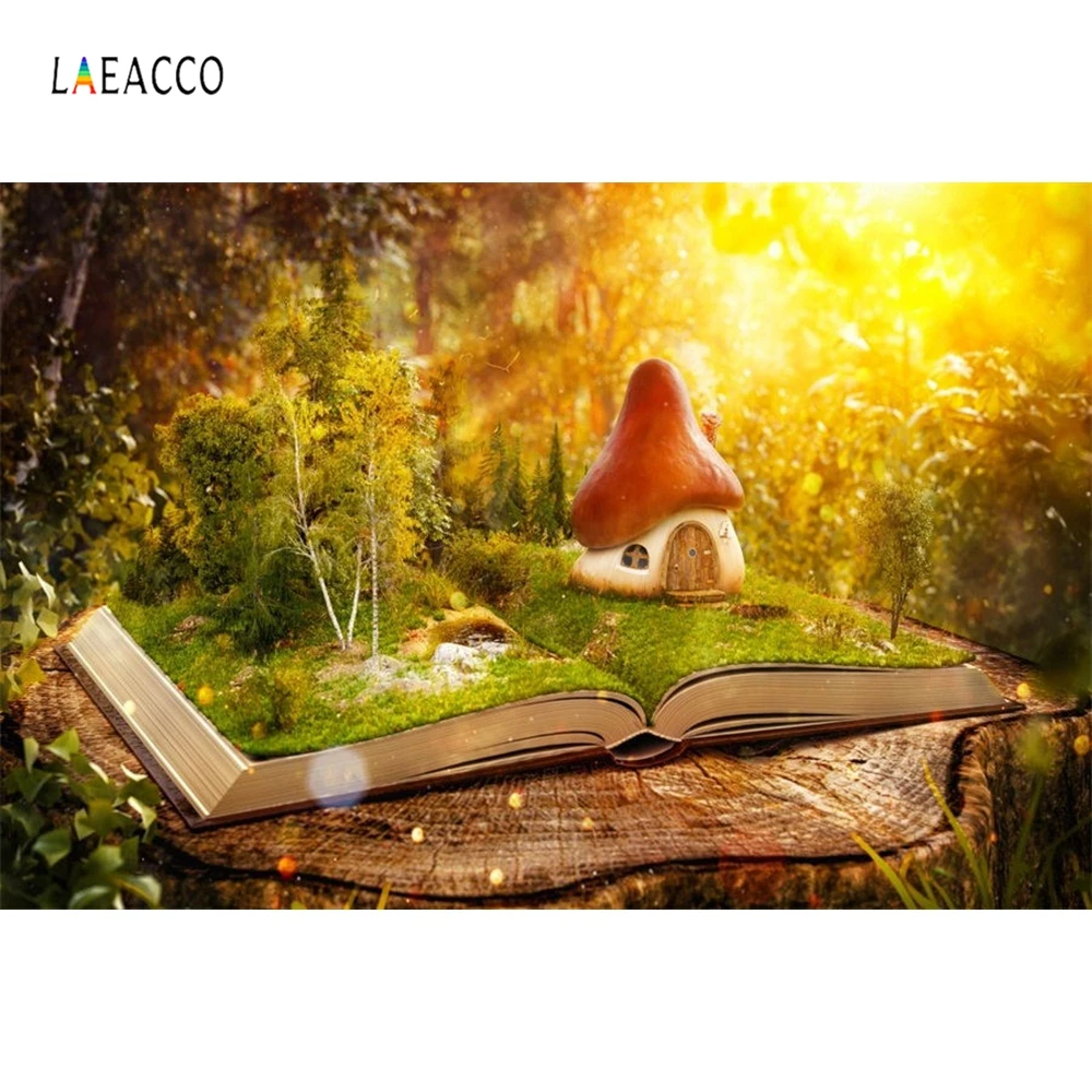 Laeacco сказочная Волшебная Книга Мир круглая деревянная сцена Детские фотографии