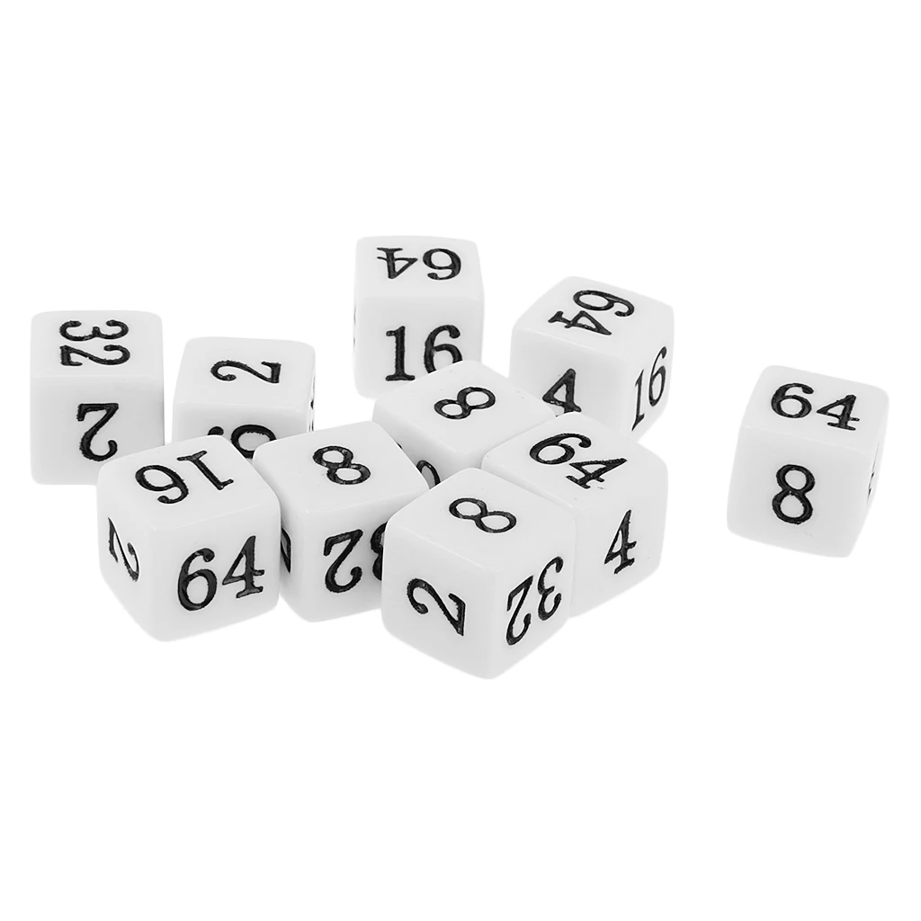 MagiDeal 10 шт Непрозрачный 6 двухсторонняя несколько кости для трпг вечерние доска