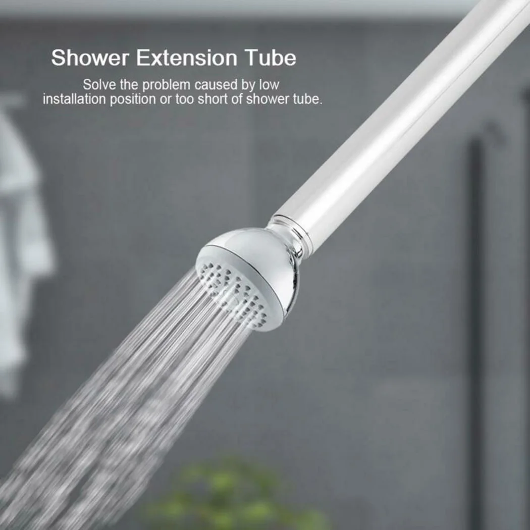 

Silver Shower Tube Anti-rust Bath Home Replacement Parts Extension Stainless Steel