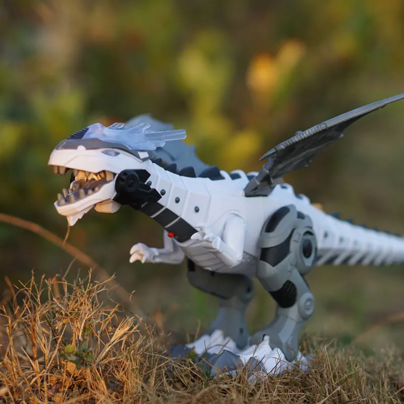 Animal Model Spray Dinosaur White Walking Electric Dinosaur Mechanical Pterosaurs Dinosaur With Wing Child Birthday Gift
