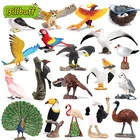 Фигурка животных, орла, совы, фламинго, попугая, павлина, пластиковая модель, развивающая игрушка для детей, подарок