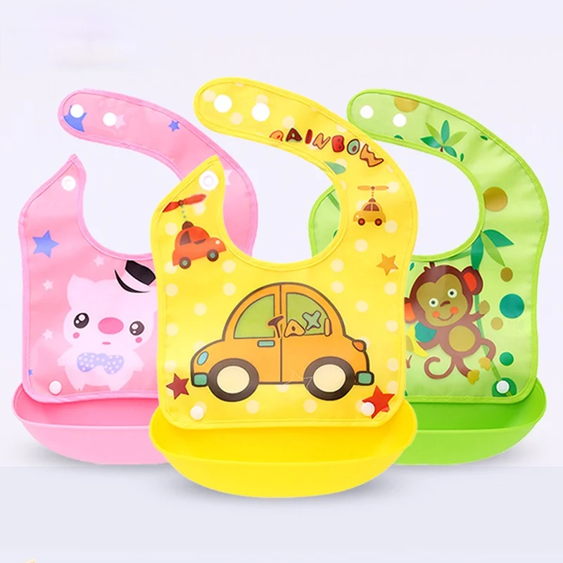 Baberos impermeables de silicona para alimentaci&oacute;n de beb&eacute;, toalla de Saliva para reci&eacute;n nacido, delantales de dibujos animados, delantal de alimentaci&oacute;n ajustable, pa&ntilde;uelo para Saliva-1