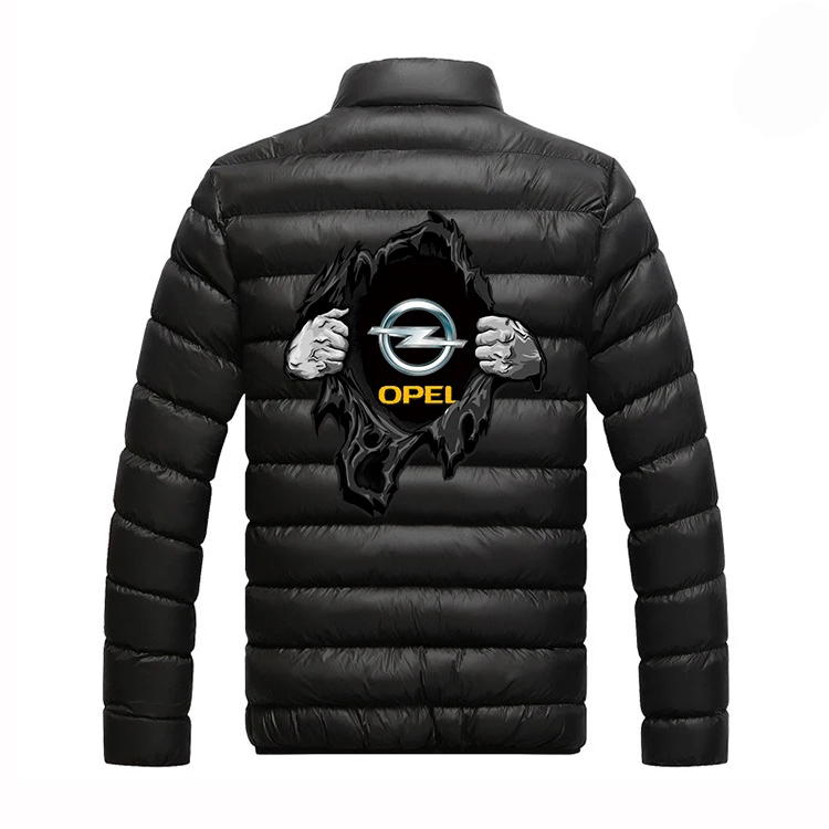 

Men' sOPEL Logo Winter Autumn Print Jacket Male Casual commission Padded Coats College Zipper Warm Hip Hop Zipper Tops