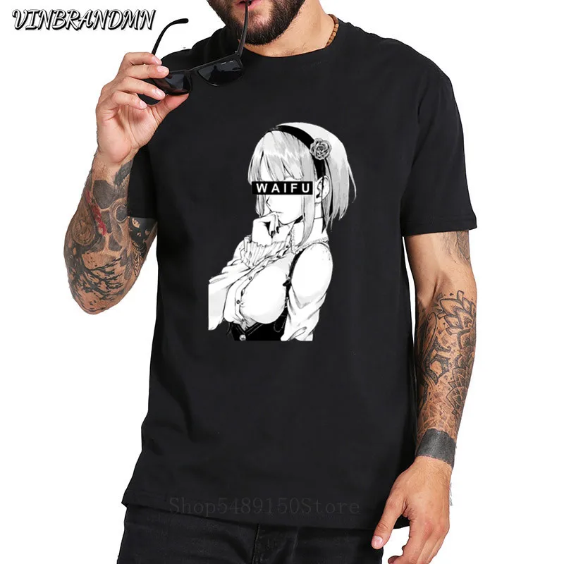 Прямая поставка модные Geek Waifu материалы Футболка Мужская сексуальная аниме