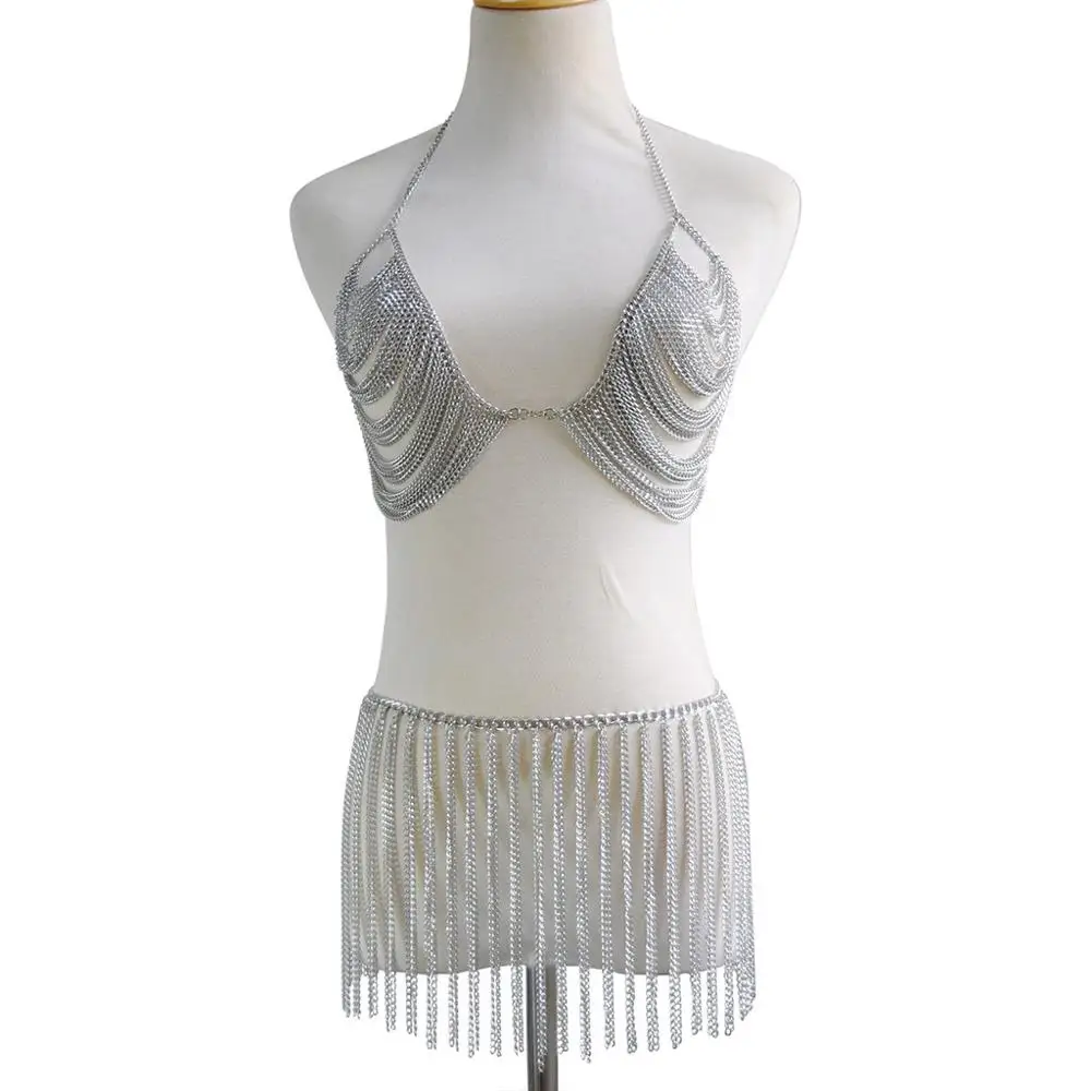 Богемная цепочка для тела с кисточками юбка живота Летний Пляжный комплект