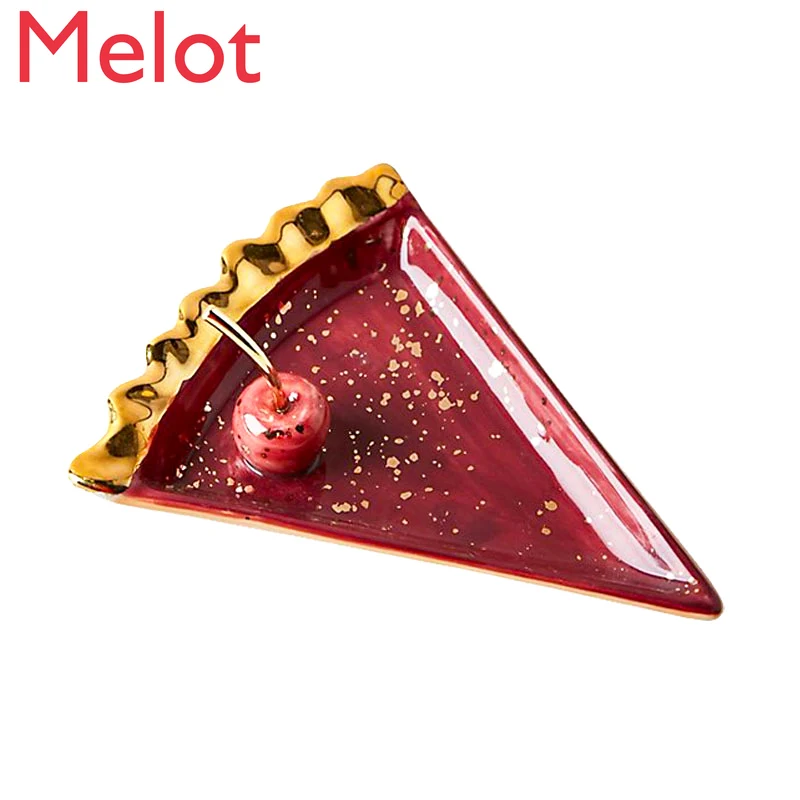 

High-End Luxury Creative Household Decorative Tray Kitchen Cherry Ornament Plate Jewelry Storage Box Dish Decoration Ornaments