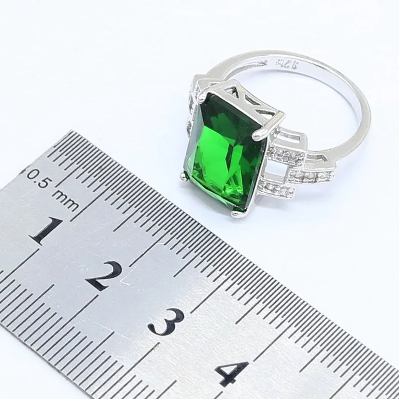 Зеленый полудрагоценный серебряный цвет свадебный набор украшений для женщин