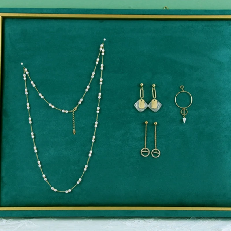 

PU Jewelry Display Tray with Microfiber Ring Necklace Earring Bracelet Display Stand for Showcase Jewelry Organize