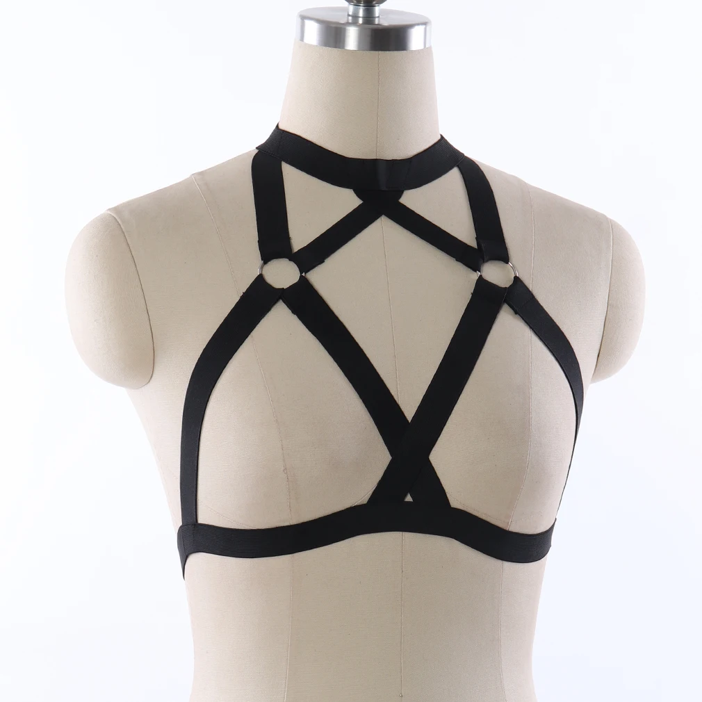 Черный женский бюстгальтер с ремнями для чулок ремни тела эротическое нижнее