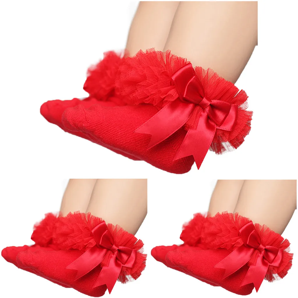 3 предмета детские кружевные носки с цветочным рисунком для малышей хлопковые