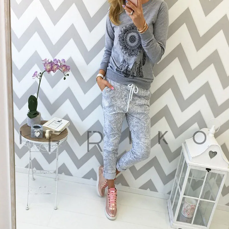 

Autumn Women Sweatshirts Fashion O Neck Long Sleeve Print Polyester Pullovers Casual Feminino Sweatshirts