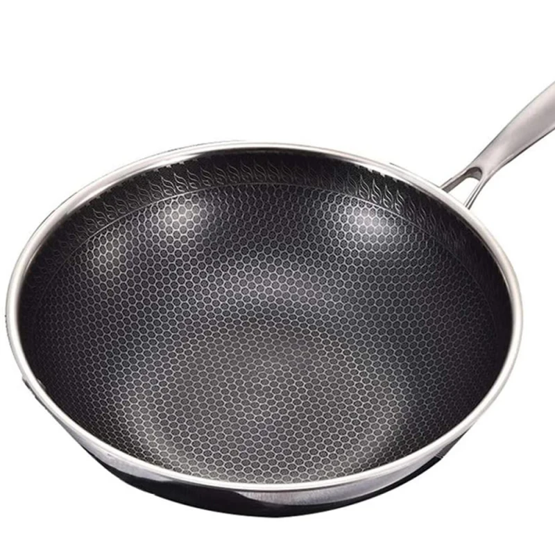 

Non-Stick Pan Double-Sided Honeycomb 304 Stainless Steel Wok Without Oil Smoke Frying Pan Wok Without Phosphorus Kitchen Pan