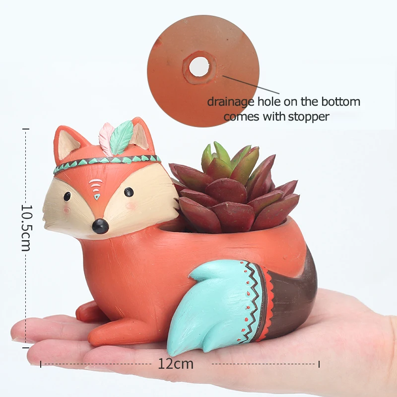 Настольные горшки в этническом стиле с животными цветочные для суккуленты