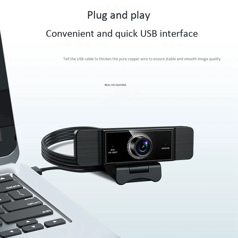 

Webcam USB2.0 Computer Camera FHD 1080P Fixed Focus Noise Reduction Mic Camera 2MP Support Laptop Desktop Computer