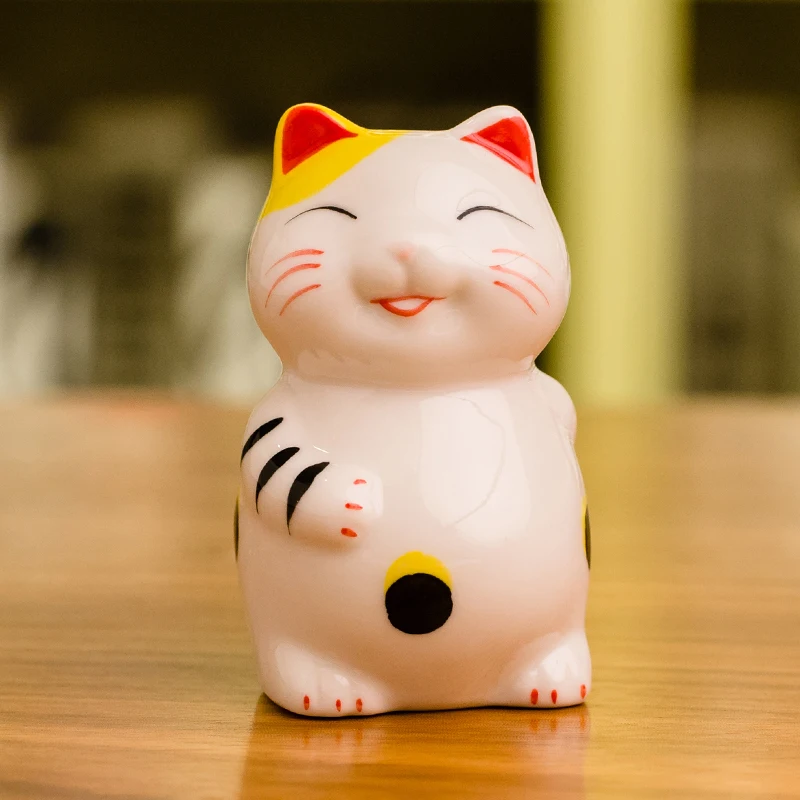 Мини Maneki Neko керамический счастливый кот домашний декор талисман украшения