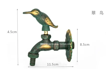2 outdoor garden faucet animal shape Bibcock antique brass Fat cat tap for washing mop/Garden watering Animal faucet - Цвет: 2