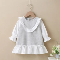 fall spring fashion toddler girl dresses sweet patchwork ruffles long flare sleeve baby girl dress party princess dress 0 18m