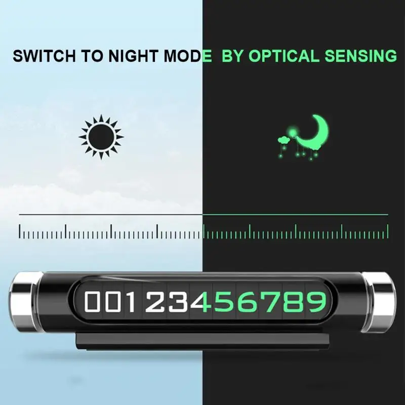 Светящаяся Скрытая Автомобильная карточка для временной парковки поворотная