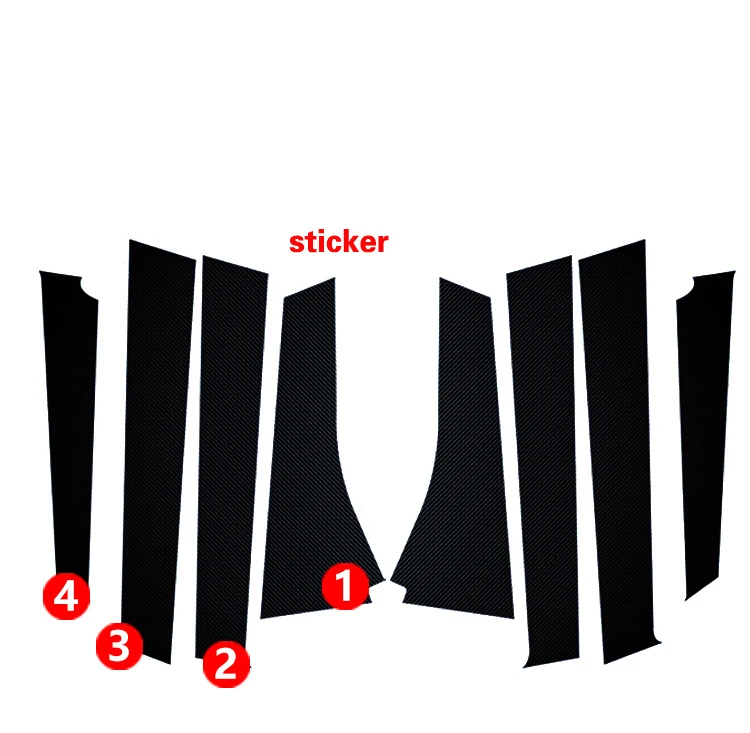 8 шт./компл. Стайлинг автомобиля Окно B колонна опора из углеродного волокна